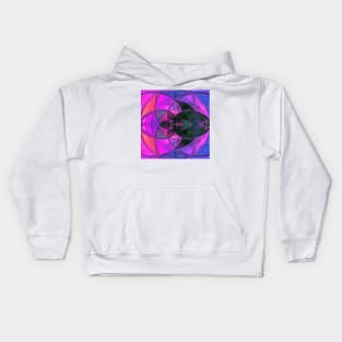 Mosaic Kaleidoscope Flower Pink Purple and Black Kids Hoodie